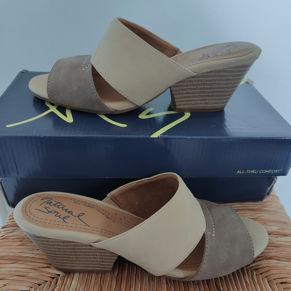 Natural Soul Beige and Taupe Sandals